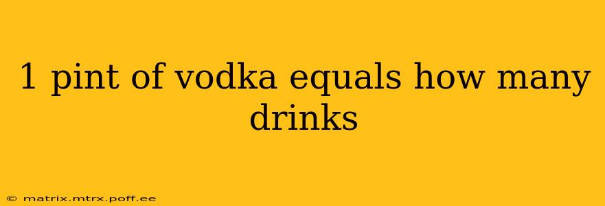 1 pint of vodka equals how many drinks