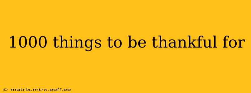 1000 things to be thankful for