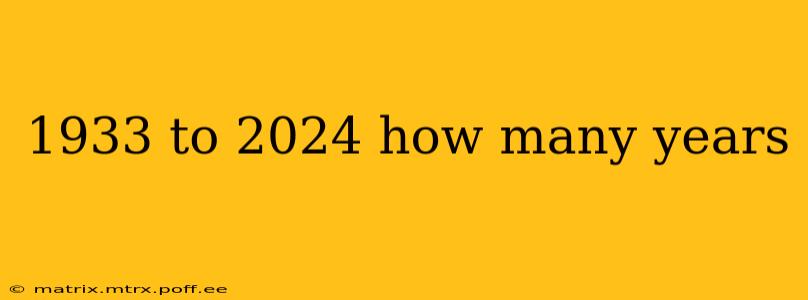 1933 to 2024 how many years