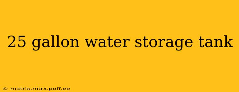 25 gallon water storage tank
