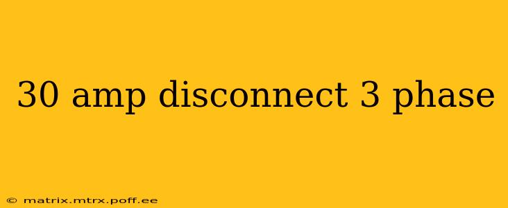 30 amp disconnect 3 phase