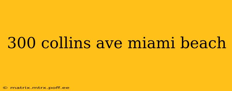 300 collins ave miami beach