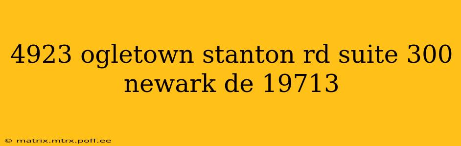 4923 ogletown stanton rd suite 300 newark de 19713