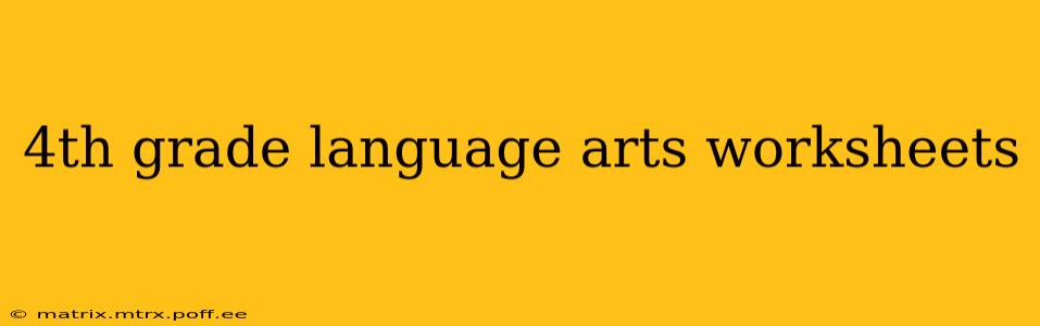 4th grade language arts worksheets