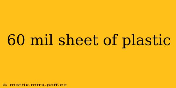 60 mil sheet of plastic