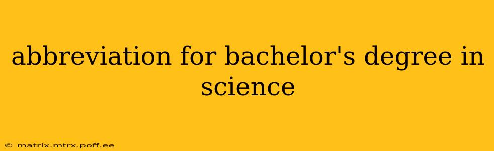 abbreviation for bachelor's degree in science