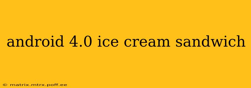 android 4.0 ice cream sandwich