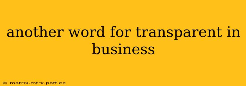 another word for transparent in business