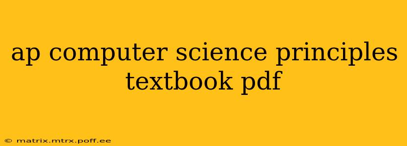 ap computer science principles textbook pdf