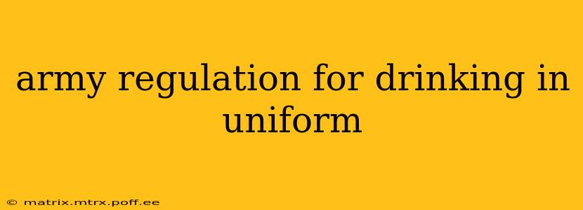 army regulation for drinking in uniform
