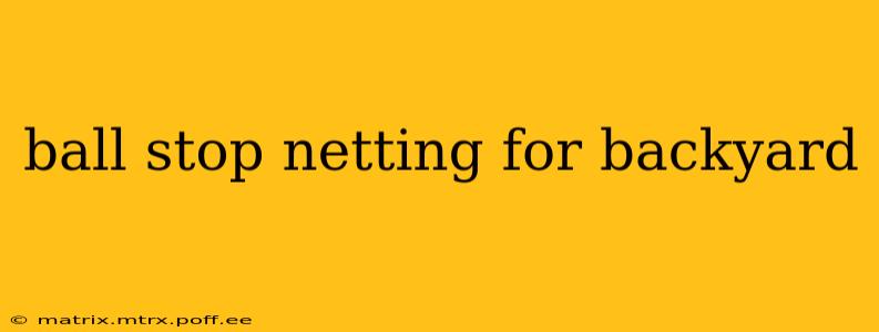 ball stop netting for backyard