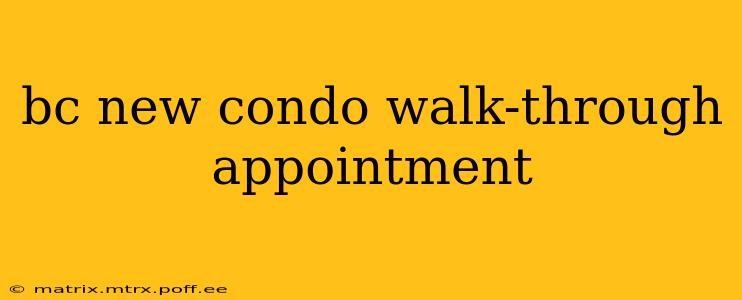 bc new condo walk-through appointment