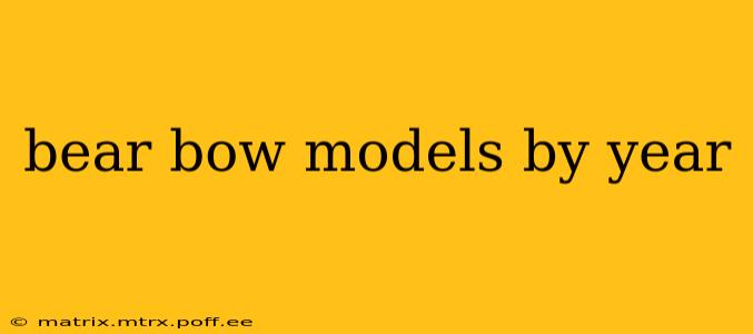 bear bow models by year
