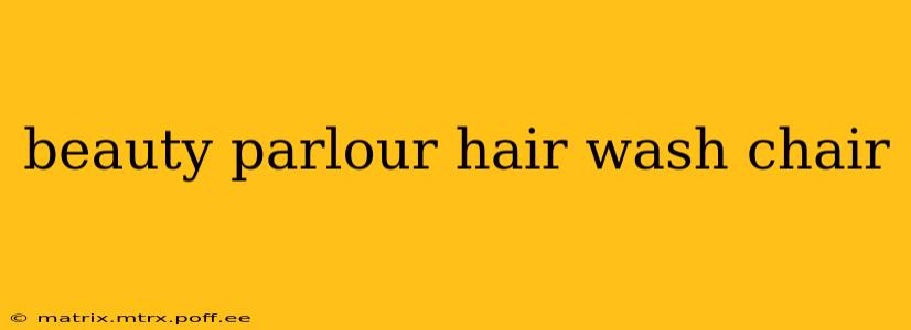 beauty parlour hair wash chair