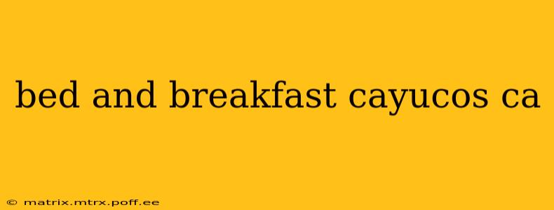 bed and breakfast cayucos ca