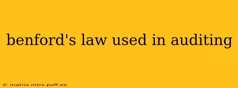 benford's law used in auditing