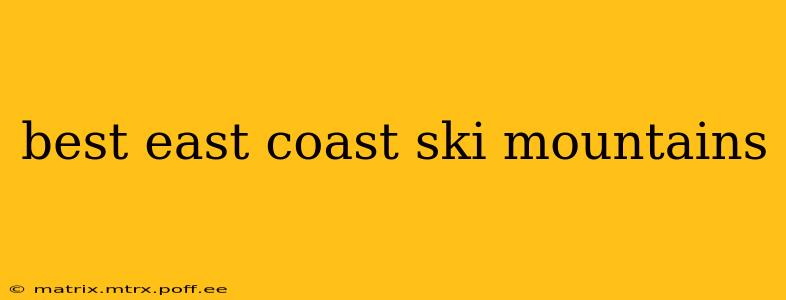 best east coast ski mountains
