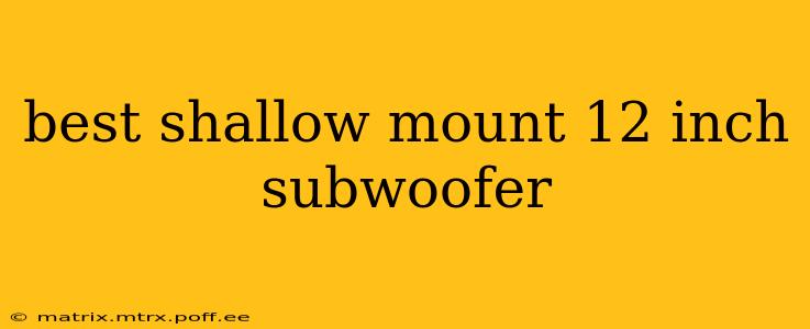 best shallow mount 12 inch subwoofer