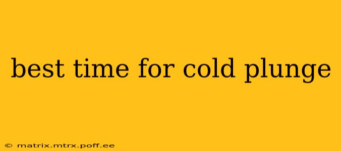 best time for cold plunge