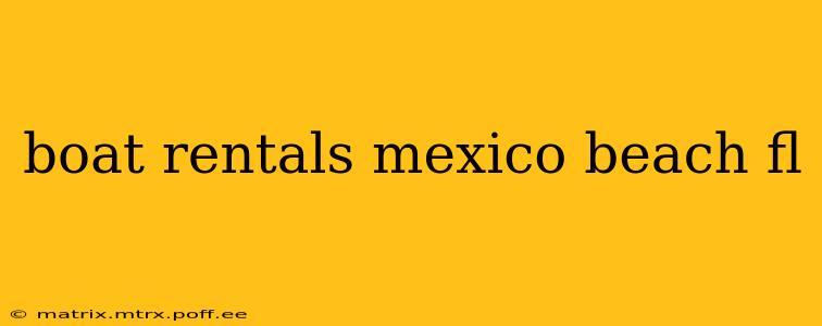boat rentals mexico beach fl