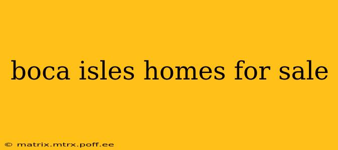 boca isles homes for sale