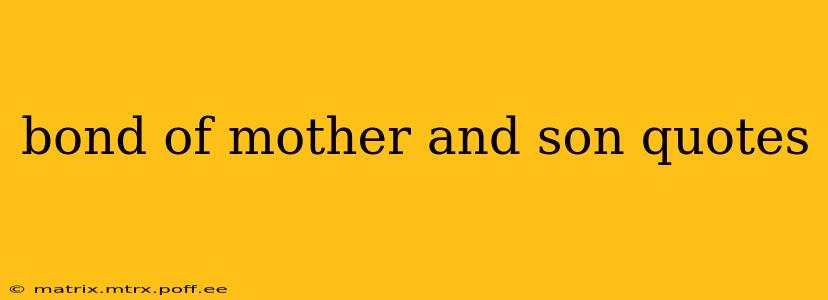 bond of mother and son quotes
