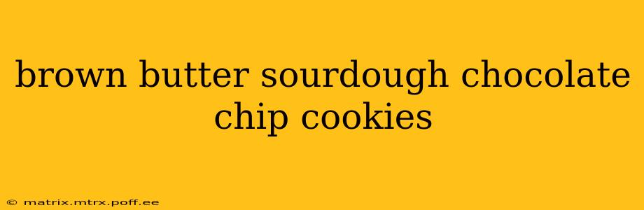 brown butter sourdough chocolate chip cookies