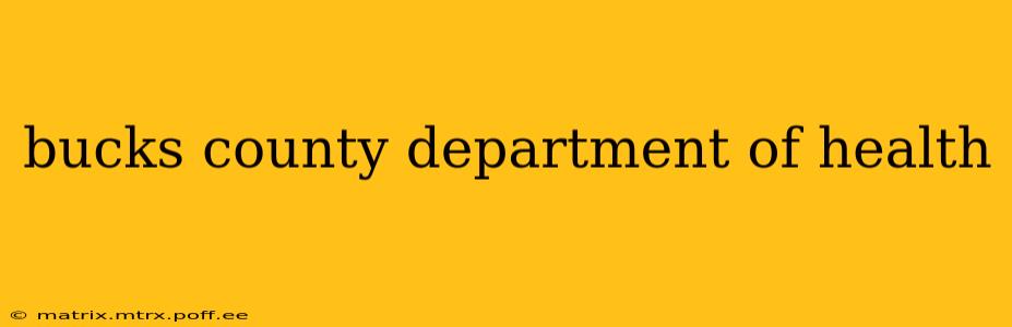 bucks county department of health