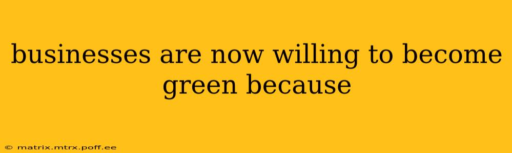 businesses are now willing to become green because