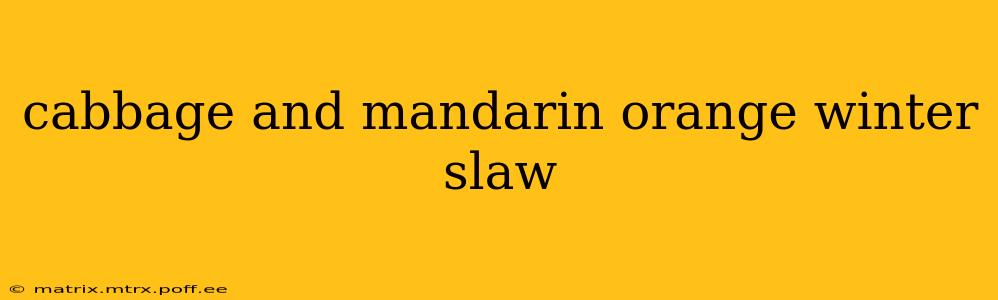 cabbage and mandarin orange winter slaw