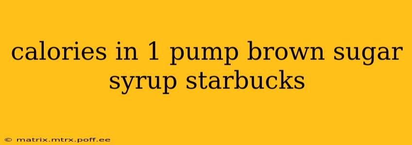 calories in 1 pump brown sugar syrup starbucks
