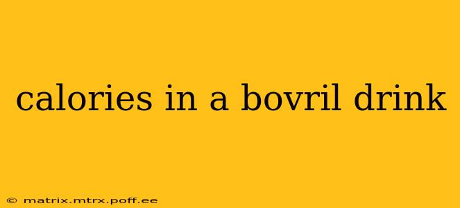 calories in a bovril drink