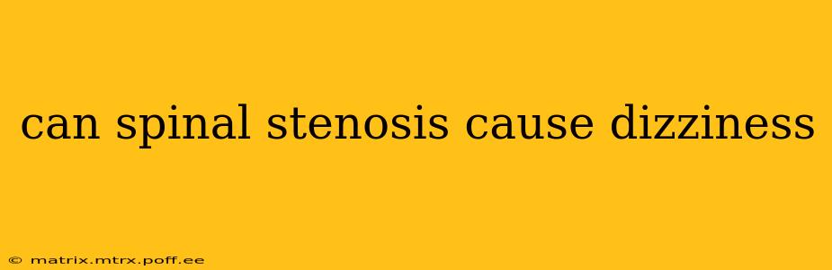 can spinal stenosis cause dizziness