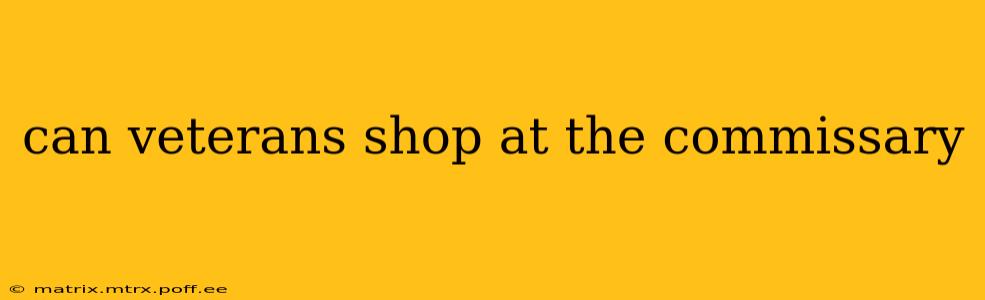 can veterans shop at the commissary