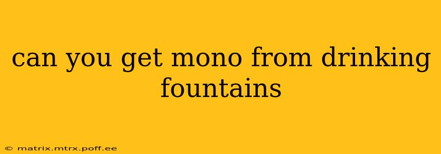can you get mono from drinking fountains