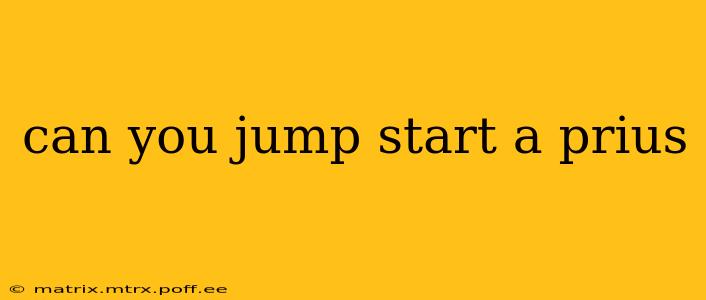 can you jump start a prius