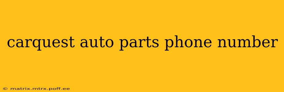 carquest auto parts phone number