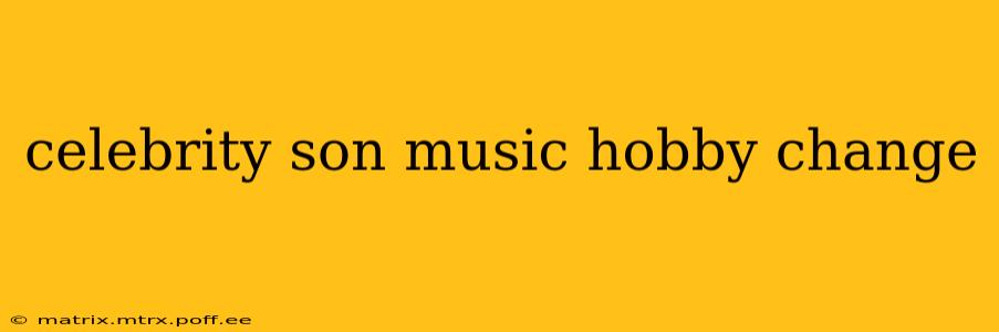 celebrity son music hobby change