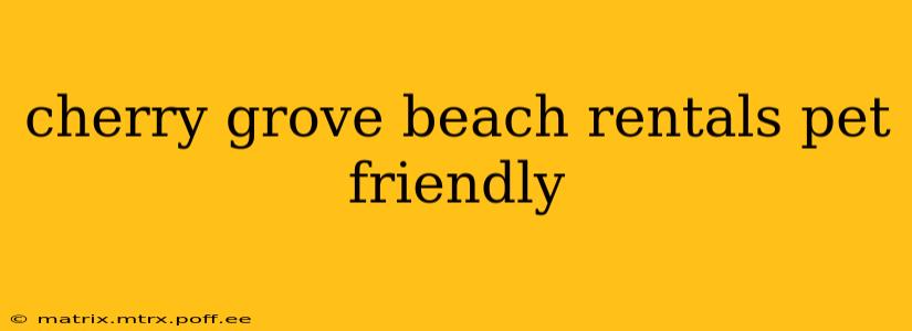 cherry grove beach rentals pet friendly