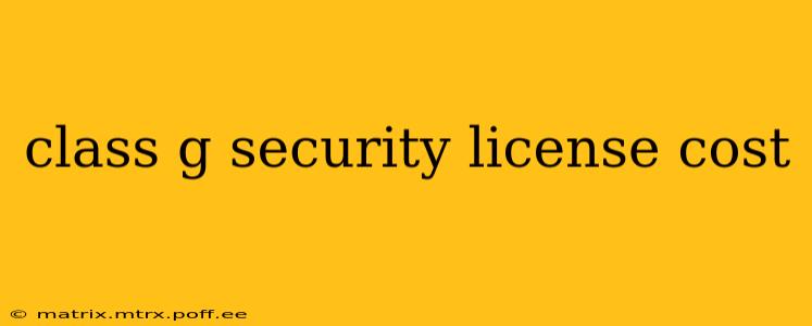 class g security license cost