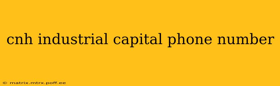 cnh industrial capital phone number
