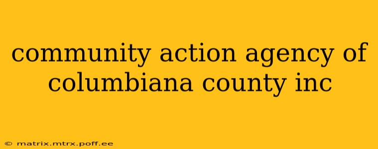 community action agency of columbiana county inc