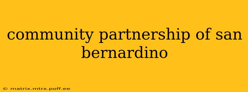 community partnership of san bernardino
