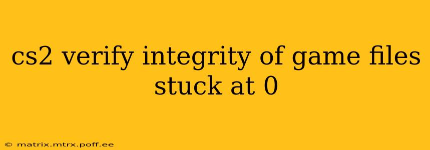 cs2 verify integrity of game files stuck at 0