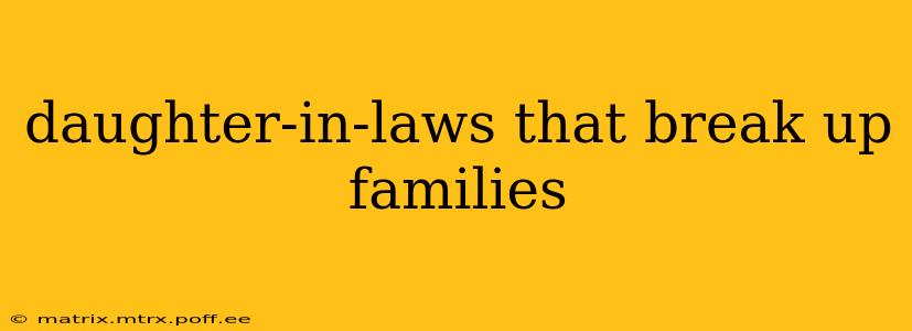 daughter-in-laws that break up families