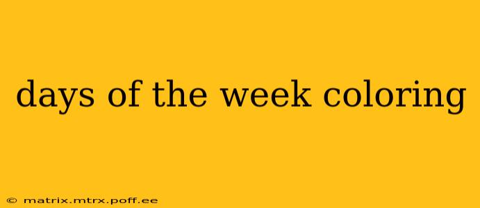 days of the week coloring