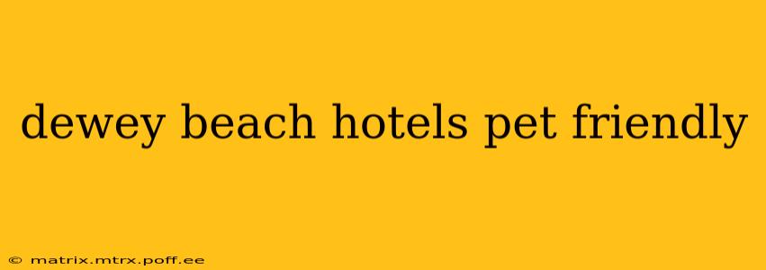 dewey beach hotels pet friendly