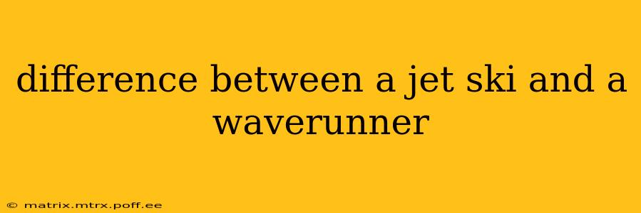difference between a jet ski and a waverunner