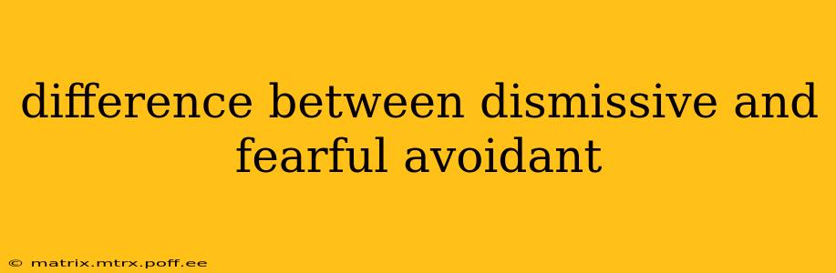 difference between dismissive and fearful avoidant