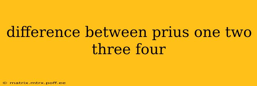 difference between prius one two three four
